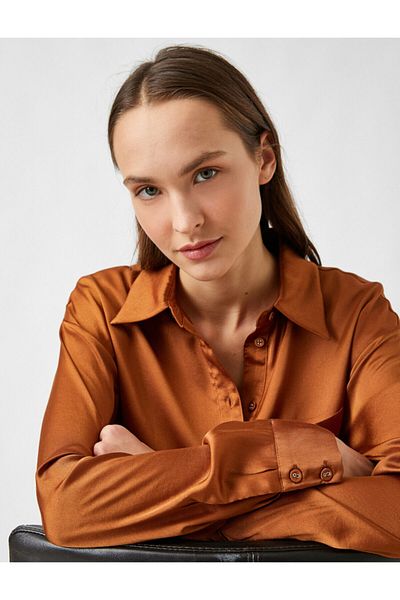 Koton Satin Button Blouse Long Sleeve