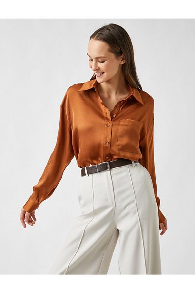 Koton Satin Button Blouse Long Sleeve