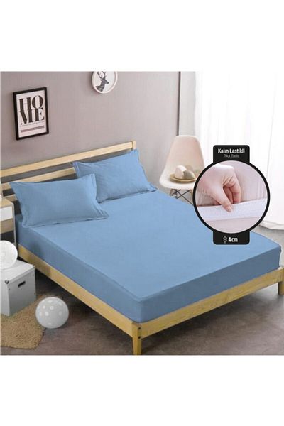 NESCO Set cearșaf dublu 100% bumbac (elastic gros) Produs brevetat