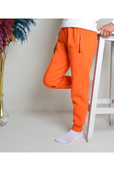 KİDSPİTİRCİK Πορτοκαλί Unisex Παιδικό Φούτερ - 3 Κορδόνια Fleece