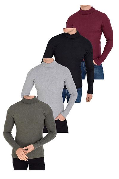 EMKA GİYİM Advantage Pack of 4 and 5 Turtleneck Sweaters