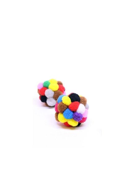 Forlife Avm Cat Play Ball Toy with Pompom and Rattle 7 Cm