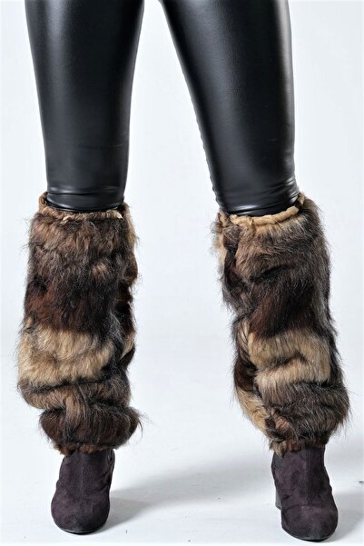 Keyifli Moda Women's Brown Gradient Plush Leggings