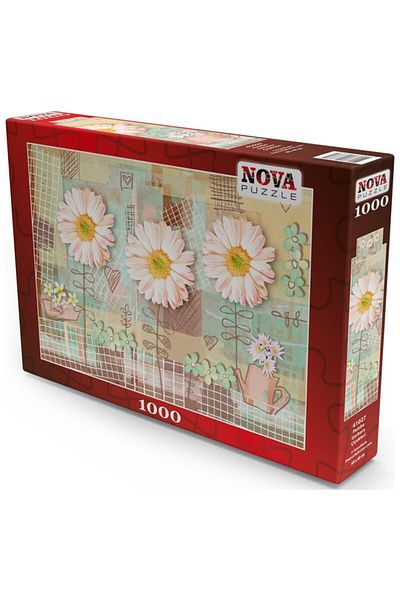 Nova Puzzle لغز زهور الجربيرا الوردي من نوفا 1000 قطعة