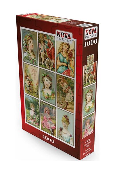 Nova Puzzle Nova 1000 Piece Antique Card Collage Puzzle /