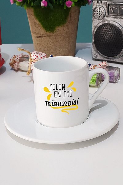 Hedizu Best Physiotherapist of the Year Gift for Physiotherapist Turkish Coffee Cup White