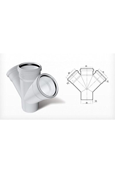 FIRAT Dublex Pvc Atık Su Borusu Pimaş Çift Çatal 70 X 50 Mm.