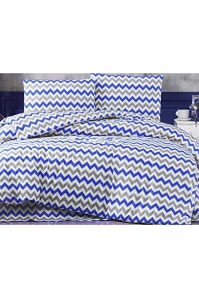 üntaş Life Series Blue Gray Zigzag Single Duvet Cover Set Estekmavigriset
