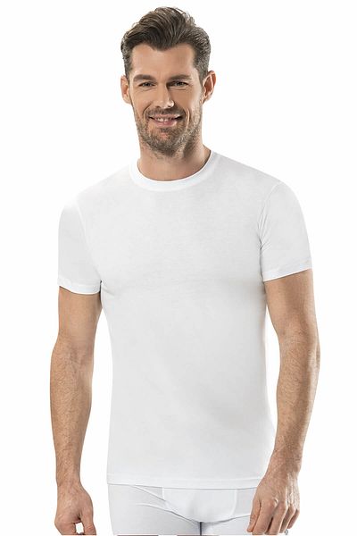 Jiber Men's Single Pack White Crew Neck Short Sleeve Cotton Undershirt Athlete 104