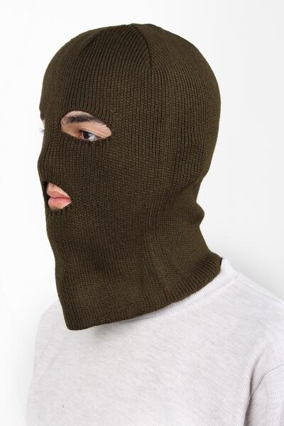 jilly jo Erkek Haki Kar Asker Maskesi Has Yün