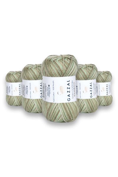 Gazzal Baby Cotton Rainbow 5 Pack Amigurumi, Πλεκτό κορδόνι χειρός, 50 gr (477)