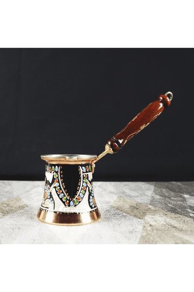 Genel Markalar Geleneksel Erzincan Işlemeli Bakır Cezve 3 Kişilik