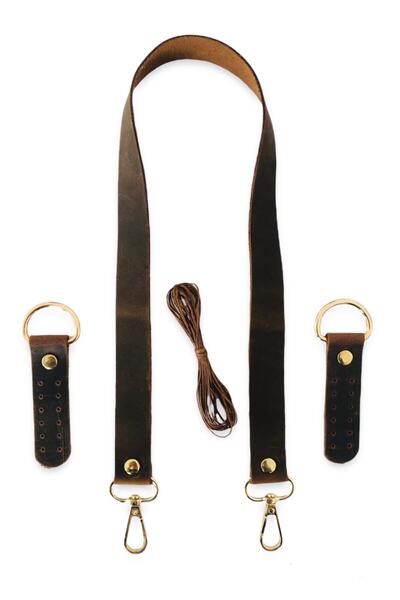 Alfa Tasarım Hakiki Deri Çanta Sapı (aksesuarlı, 80 Cm) - Crazy Taba