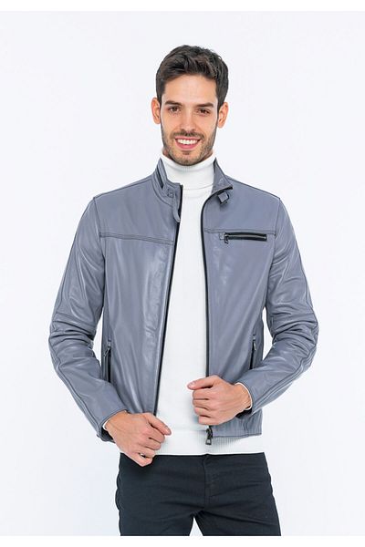 Basics&More Men's Leather Jacket
