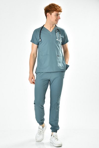 Owlet Medikal Costum albastru antracit din Lycra cu picioare elastice