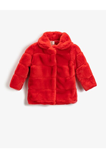Koton Plush Coat Shirt Collar