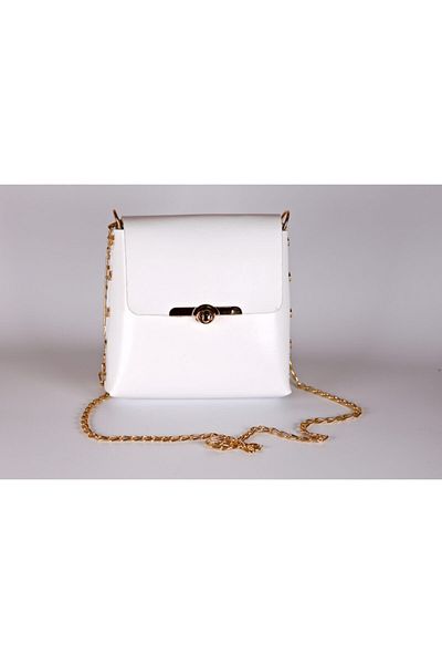 Cicomagaza Geantă de umăr cutie albă pentru femei cu accesorii galbene