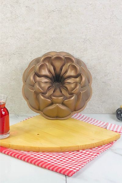MEŞELER Lisa Granite Cast Magnolia Cake Mold 26 Cm Copper