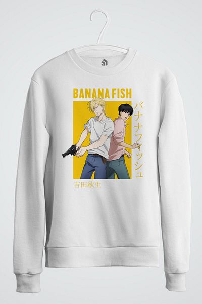 karikatürstore Banana Fish Ash Lynx Eiji Okumura Card Anime Printed Sweatshirt