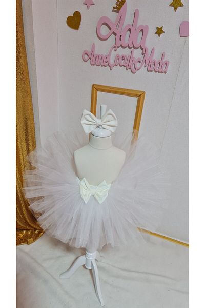NA ADDESIGN Fusta tutu albă pufoasă pentru fetiță