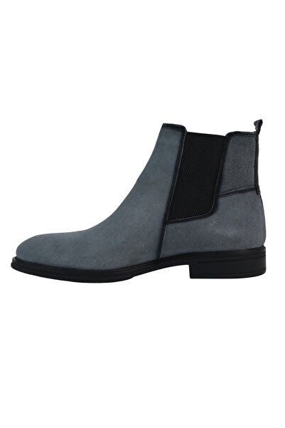 Treyler Ayakkabı Gri Hakiki Deri Erkek Kışlık Bot