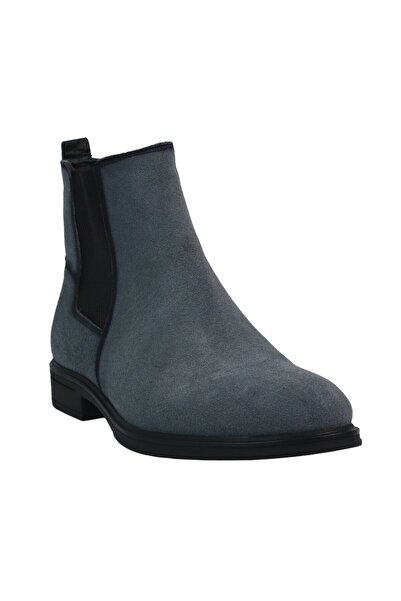 Treyler Ayakkabı Gri Hakiki Deri Erkek Kışlık Bot