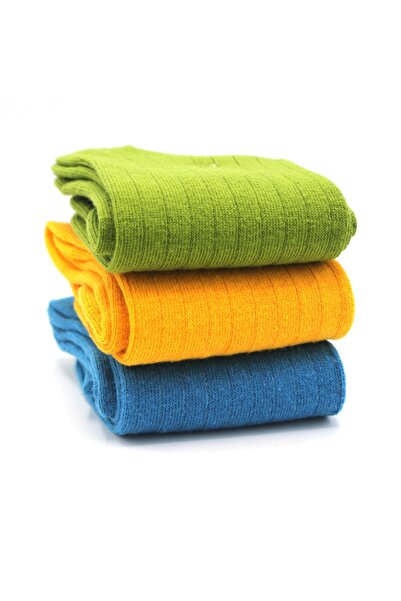 Çekmece Senin Gerçek Renklerin Unisex 3'lü Pastel Renkler Pamuklu Soket Çorap