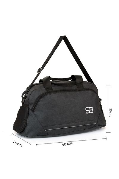 Solo Bag Geantă de fitness și călătorie sport neagră unisex de mărime medie cu compartiment pentru pantofi