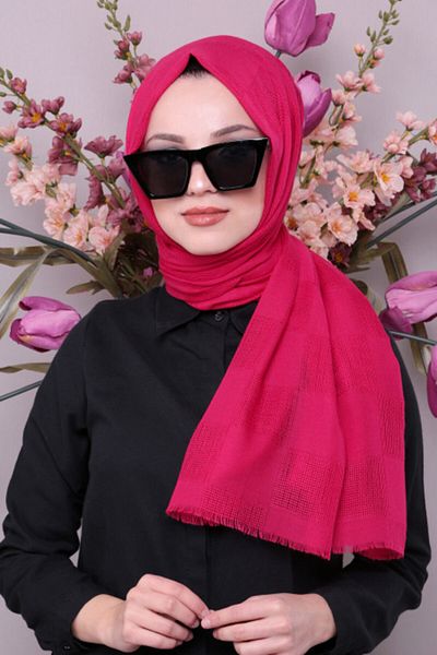 Neva Style - Şal cu model plasă 7276