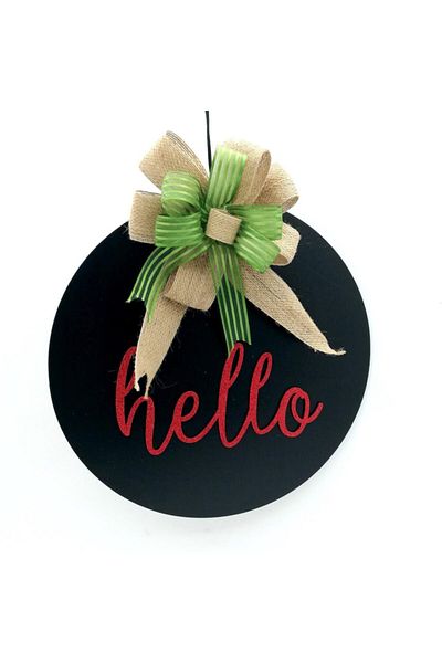 Lora Davet Στολίδι Ξύλινης Πόρτας Hello Black 54281