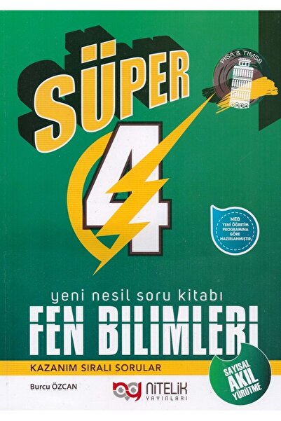 Nitelik Yayınları Nitelik 4.sınıf Yeni Nesil Süper Fen Bilimleri Soru Kitabı