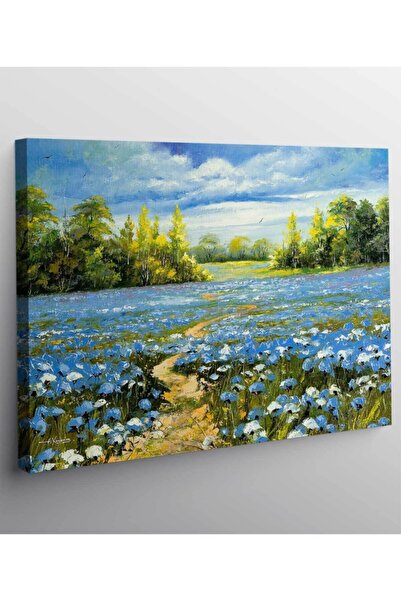 StellaStore Çiçeklerin Üzerindeki Yol Kanvas Tablo