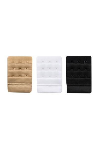 Bestin عبوة من 3 قطع - خطاف تمديد خلفي لحمالة الصدر باللونين الأبيض والأسود م...