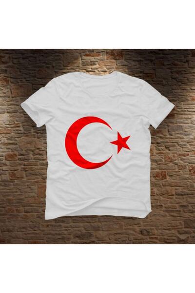 MEVLANAGİYİM Culoare Albă Roșu Steaua Semilunii Steagul Turciei Tricou Copii ...