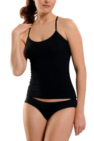 Bestin Ženska crna majica sa tankim brezdelcima, 2 komada Bambus