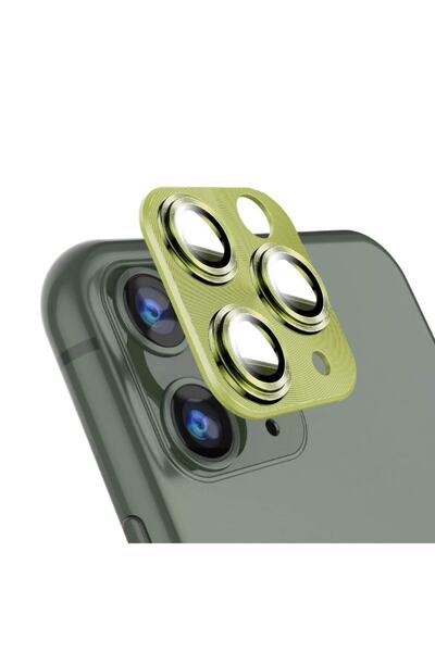 BİNANO Iphone 11/12 Mini 360 Metal Kamera Koruyucu Açık Yeşil