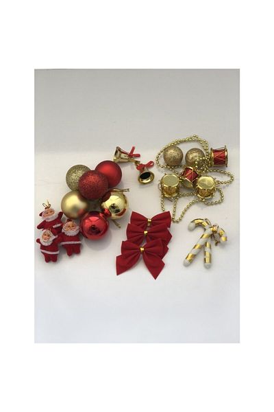 Happyland New Year's 4cm Red Gold Chain 39 Piece Ornament