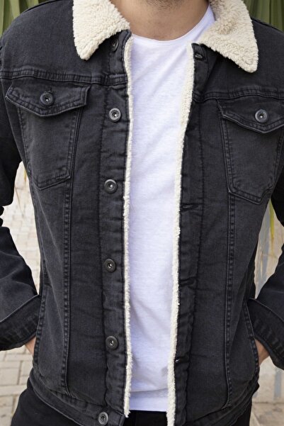 Klasskombin Чоловіче джинсове пальто Slimfit Kurklu Denim Coat Fume Джинсове пальто Fume