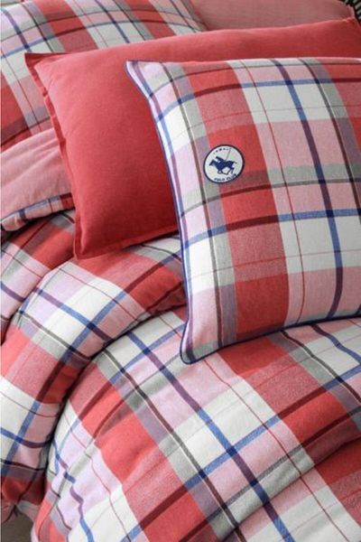 Sarev Lenzburg Flannel Duvet Cover Set Double Red O-eko Tex Certified