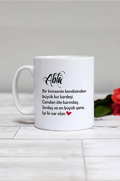 Hedizu Ablaya Hediye Abla Kupa Bardak Beyaz