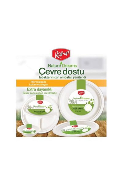 Roll-Up طبق ورقي صديق للبيئة من Nature Dreams - 22 سم - 50 قطعة