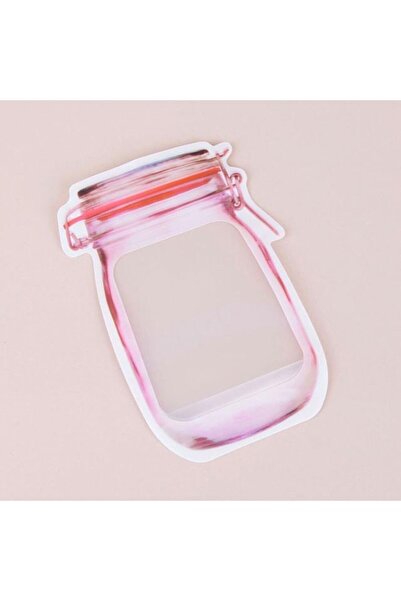 afife Home 10 Adet Büyük Boy Kavanoz Görünümlü Kilitli Saklama Poşeti 600 Ml