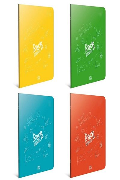 Gıpta Back A4 100 Sheets Plastic Cover Stitched Notebook Lined 4 Pieces