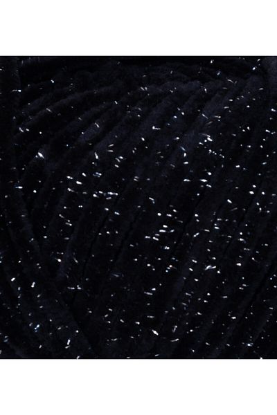 LaVita Yarn Velurex Baby Glitter Velvet Amigurumi Πλεκτό Χέρι Σπάνιο Νήμα Taka (6500-μαύρο)