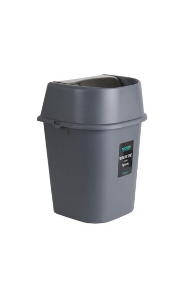 Motek Hassas Kapaklı Çöp Kovası (Antrasit) - 6 Lt