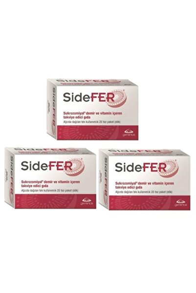 Sidefer عصا - 20 عبوة بودرة للاستعمال مرة واحدة × 3 قطع