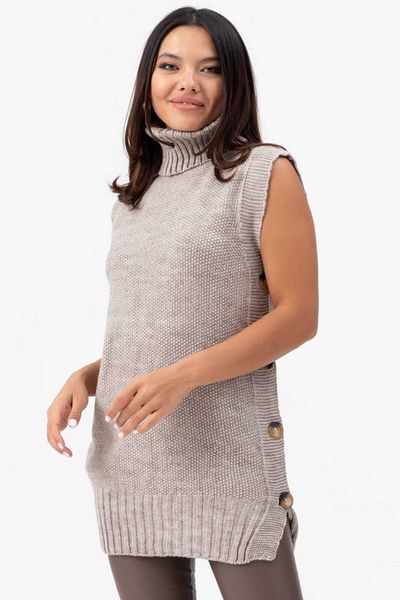 Freeista Women's Mink Side Buttoned Sweater