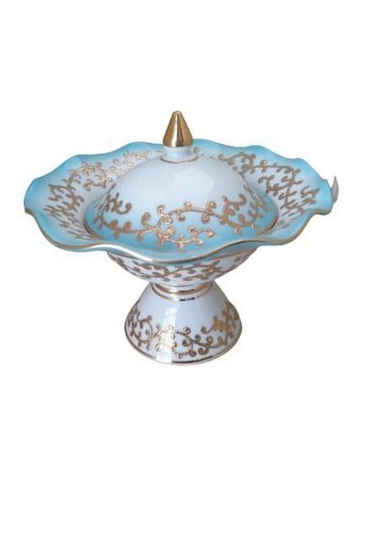 Kütahya Porselen Hanedan Sugar Bowl 22 cm Decor No 3678 Turquoise