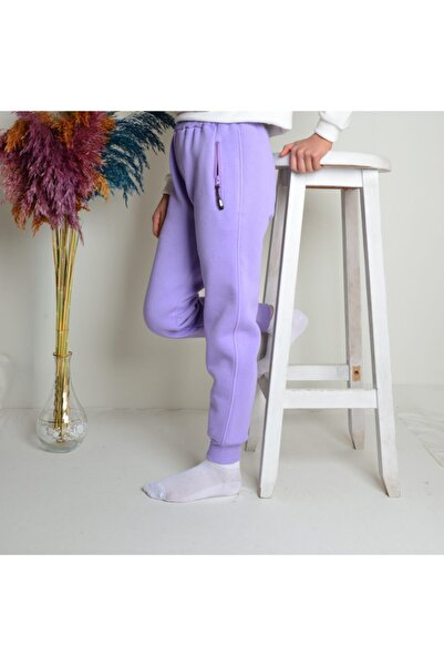 KİDSPİTİRCİK Unisex Παιδικό Λιλά 3ip Χοντρό Φλις Φούτερ