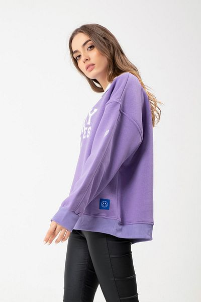 Eazy Co Hanorac unisex oversize Eazy College cu gât polo liliac